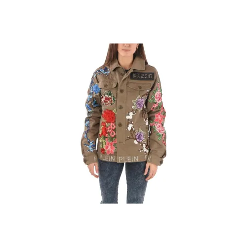 PHILIPP PLEIN Denim Jackets Women's Brown