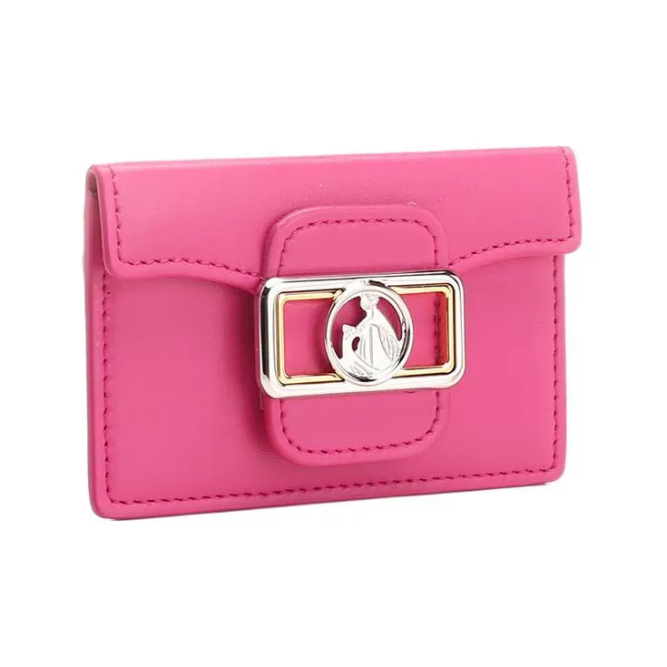 Lanvin Leather Card Holder Wallet Women's Pink-1