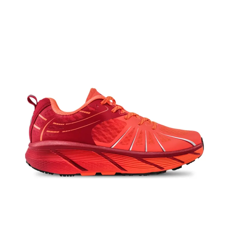 R2 REALRUN Abrasion Resistant Breathable Rebound Low Top Running Shoes Unisex Deep Red Bright Orange-1