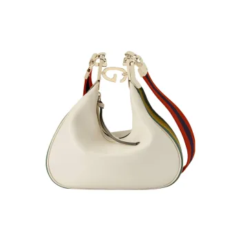 GUCCI Attache Leather Dumpling Bag Portable Crossbody Bag Shoulder Bag Women's White