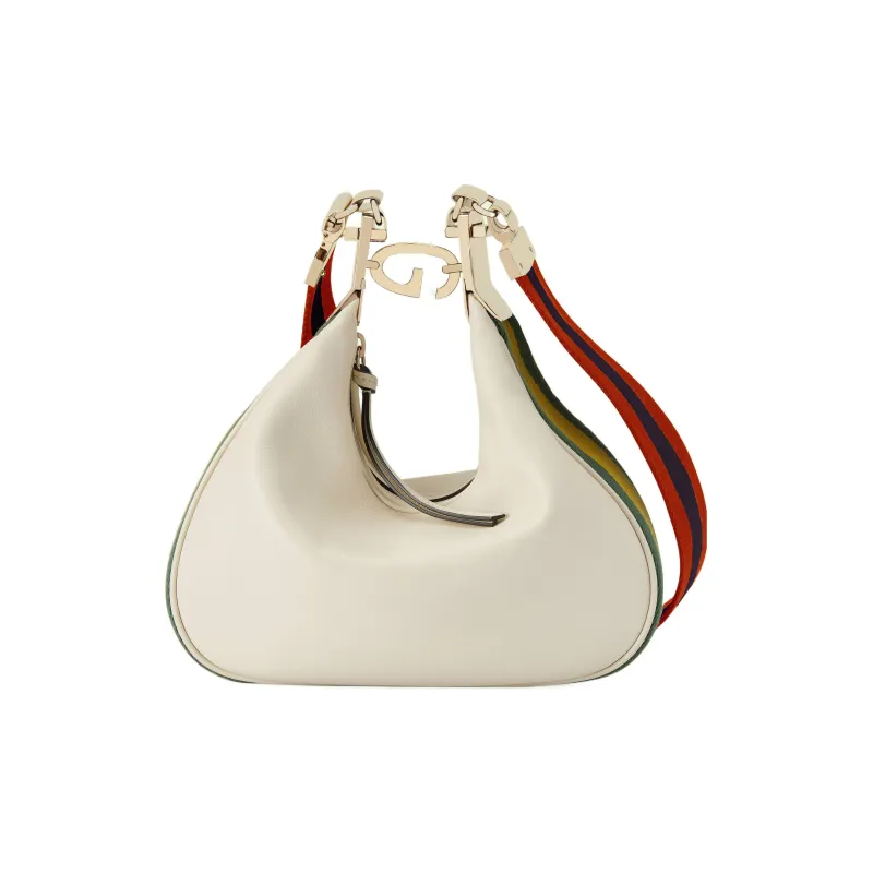 GUCCI Attache Leather Dumpling Bag Portable Crossbody Bag Shoulder Bag Women's White-0