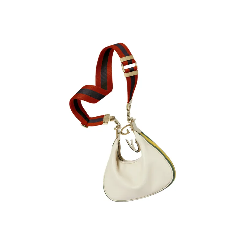 GUCCI Attache Leather Dumpling Bag Portable Crossbody Bag Shoulder Bag Women's White-2