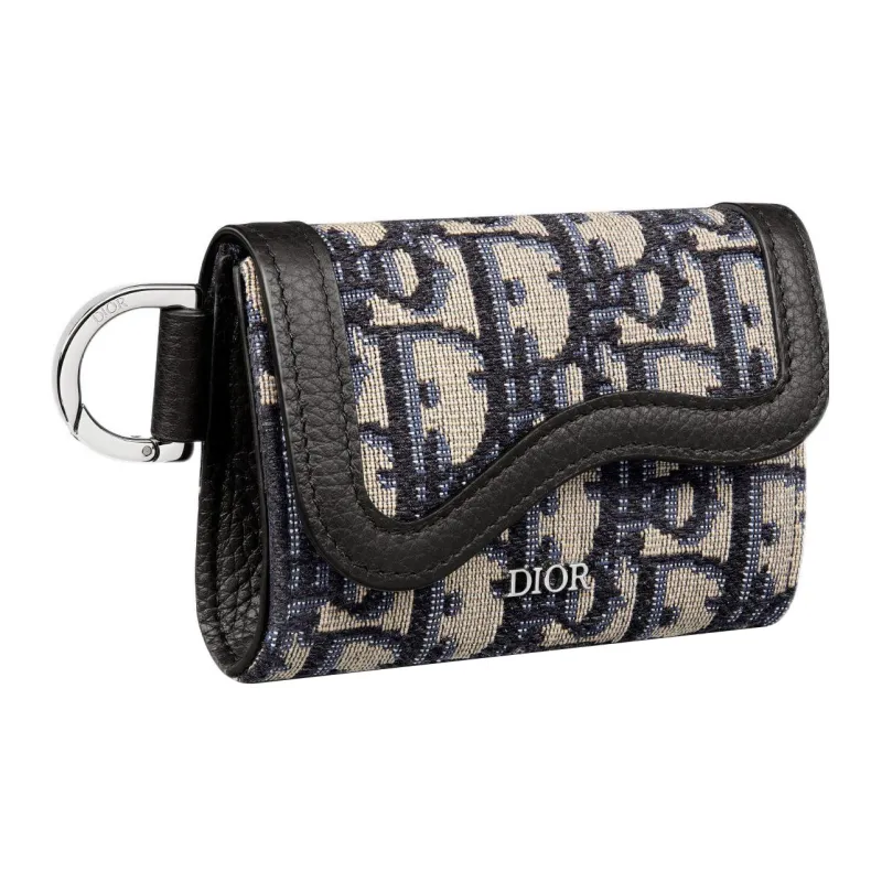 DIOR Saddle Fabric With Leather Saddle Bag Shoulder Bag Crossbody Bag With Clip Closure Regular Men's Beige And Black-1