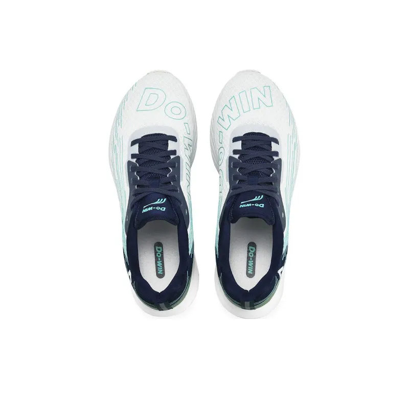 DO WIN Breathable Low Top Casual Running Shoes Unisex White Blue-2