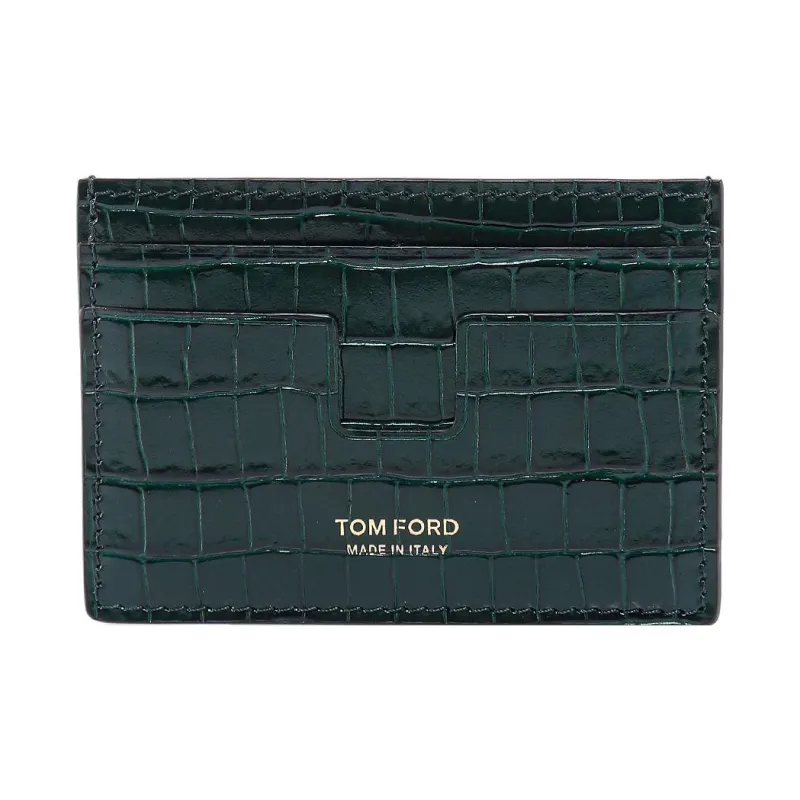 TF Crocodile Pattern Leather Card Holder Card Holder Women's Jasper-0