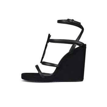 SAINT LAURENT CASSANDRA Strap Sandals Women's Black