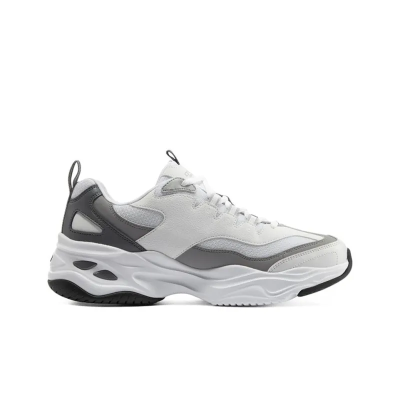 Skechers D'LITES 4.0 Cushioned Anti Slip And Wear Resistant Lightweight Low Top Casual Shoes Men's White Gray-1