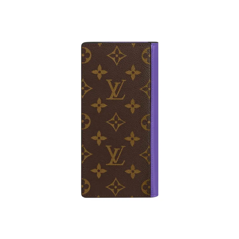 LOUIS VUITTON Brazza Wallet Monogram Macassar Brown/Purple-2