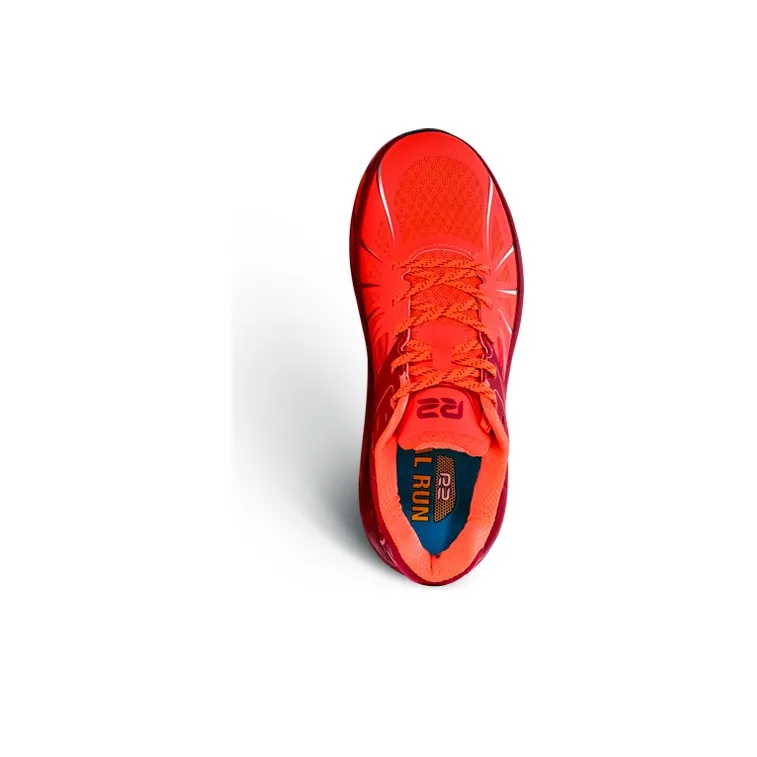 R2 REALRUN Abrasion Resistant Breathable Rebound Low Top Running Shoes Unisex Deep Red Bright Orange-3