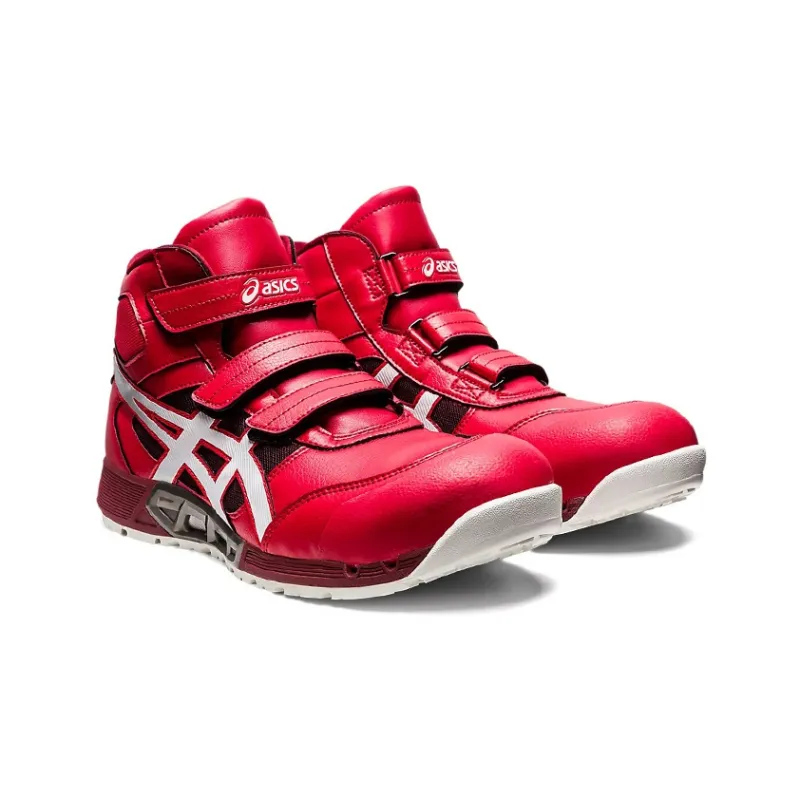 Asics Winjob Cushioning, Slip Resistant, And Abrasion Resistant High Top Casual Shoes Men's Dynamic Red White-2