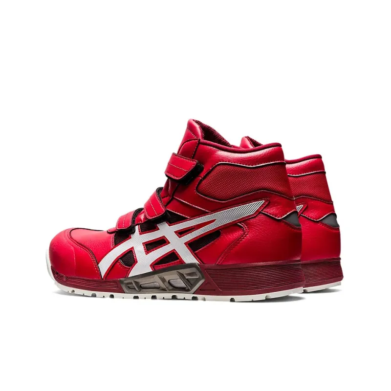 Asics Winjob Cushioning, Slip Resistant, And Abrasion Resistant High Top Casual Shoes Men's Dynamic Red White-3