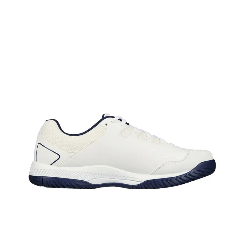 Skechers Relaxed Fit Viper Court Breathable Lightweight Low-Top Running Shoes Men's White Blue-1