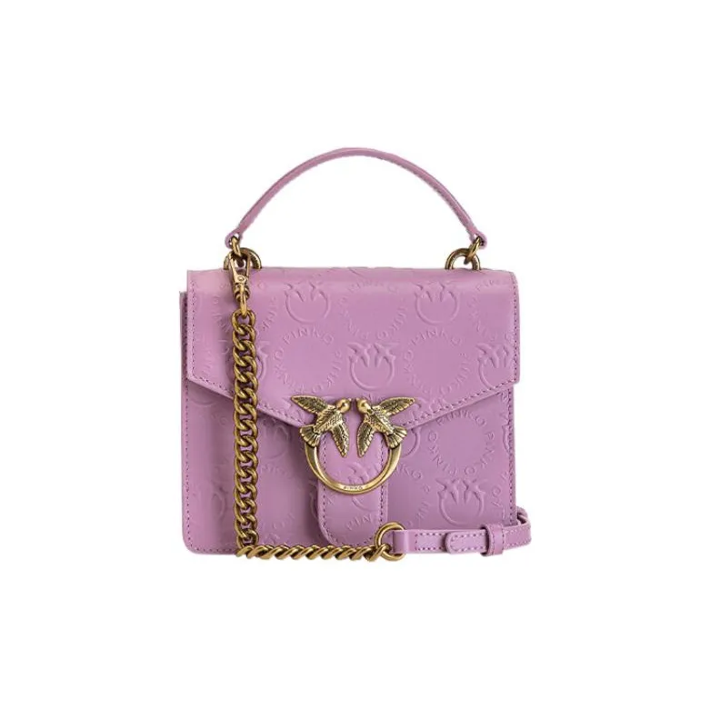 PINKO Cow Leather Flying Bird Swallow Bag Handbag Shoulder Bag Crossbody Bag Mini Women's Purple-0