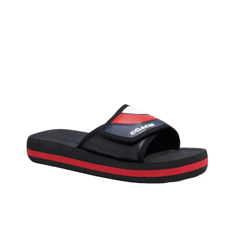 COACH EVA Slip Resistant Slide Slippers Men's Black Red-2