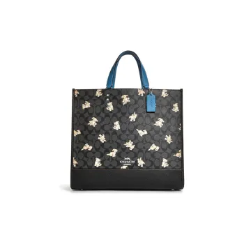 COACH Dempsey Cow Leather Tote Bag, Shopping Bag, Shoulder Bag, Crossbody Bag, Handbag Regular Women's Monogram Black