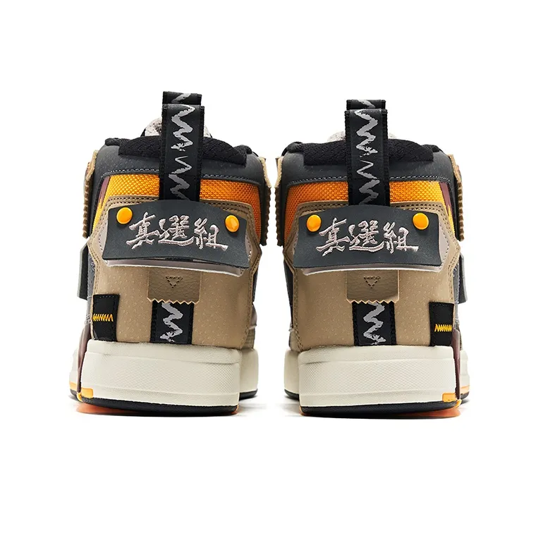 Erke Qidian Gintama Collection High Top Skateboard Shoes Men's Black Gray-3