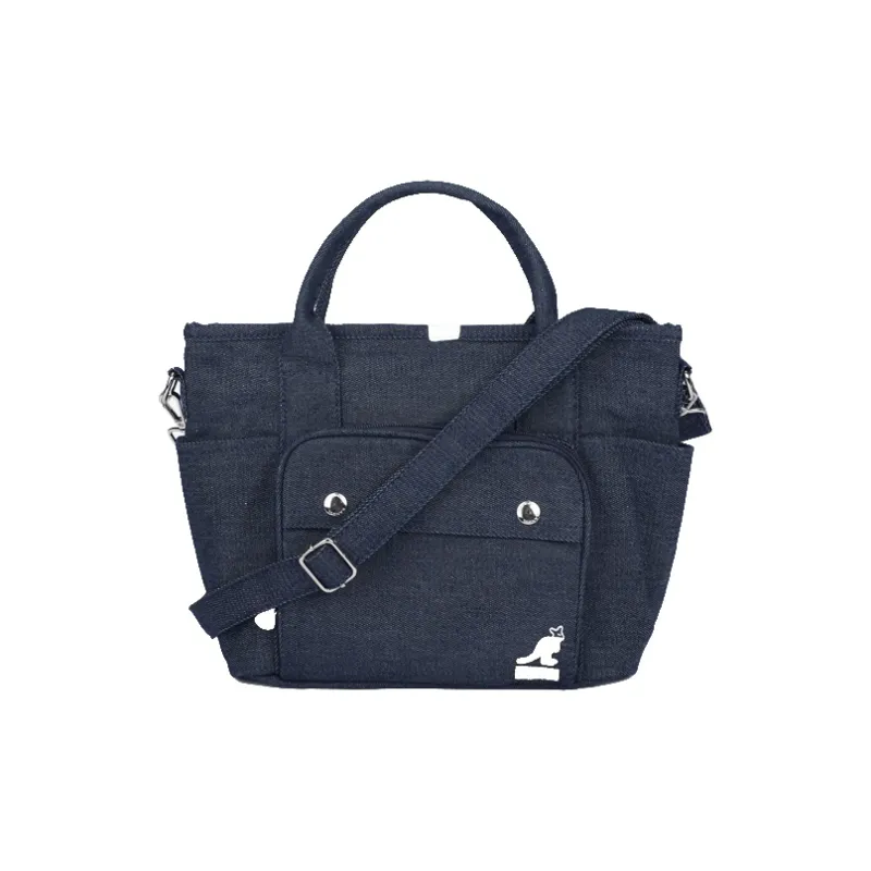 KANGOL Canvas Canvas Bag Dumpling Bag Crossbody Handbag Medium Size Women's Black-4