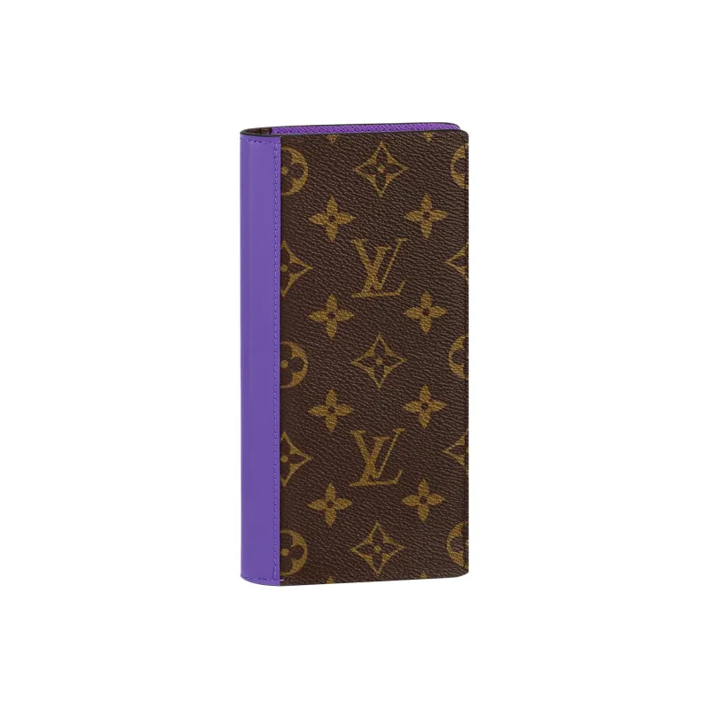 LOUIS VUITTON Brazza Wallet Monogram Macassar Brown/Purple-0