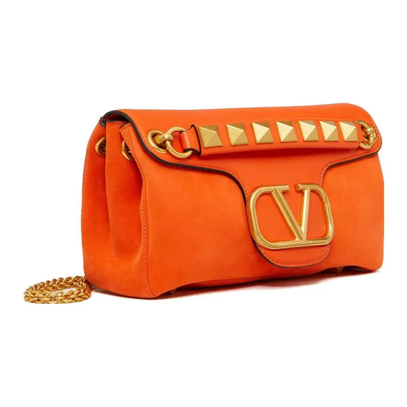 Valentino Leather Handbag, Shoulder Bag Women's Orange-1
