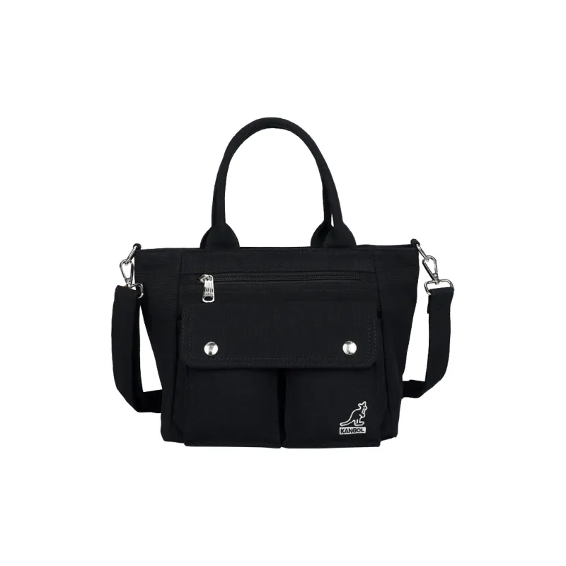 KANGOL Canvas Canvas Bag Dumpling Bag Crossbody Handbag Medium Size Women's Black-9