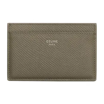 CELINE Grain Calfskin Card Holder Men's Olive Green
