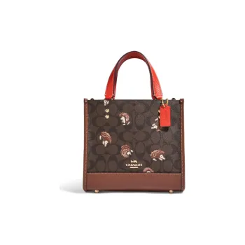 COACH Cow Leather Tote Bag Shopping Bag Shoulder Bag Crossbody Bag Handbag Regular Women's Monogram Brown