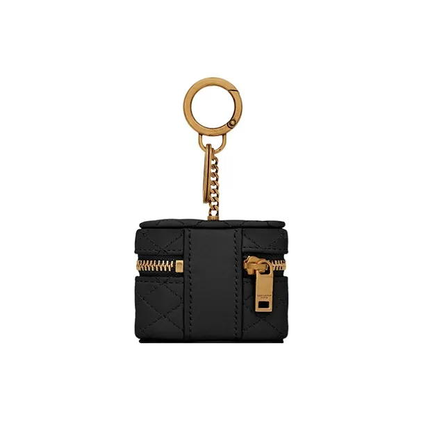 SAINT LAURENT GABY Quilting Sheepskin Earphone Case Regular Women's Black-2