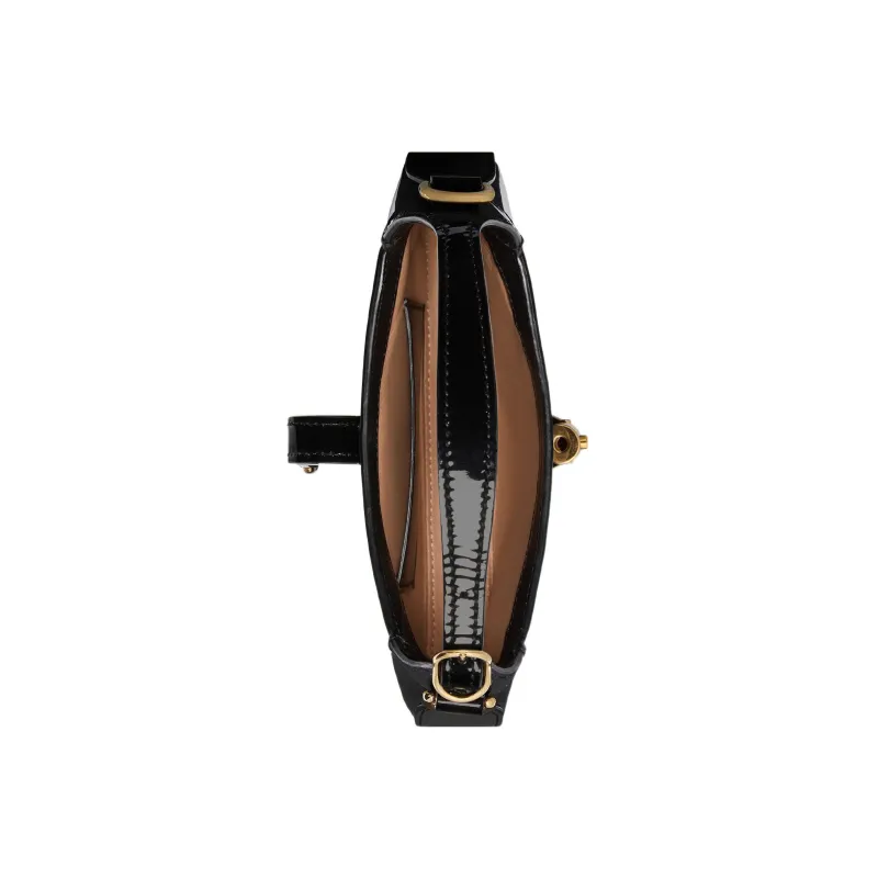 GUCCI Jackie 1961 Patent Leather Crescent Shoulder Bag Shoulder Bag Mini Women's Black-5