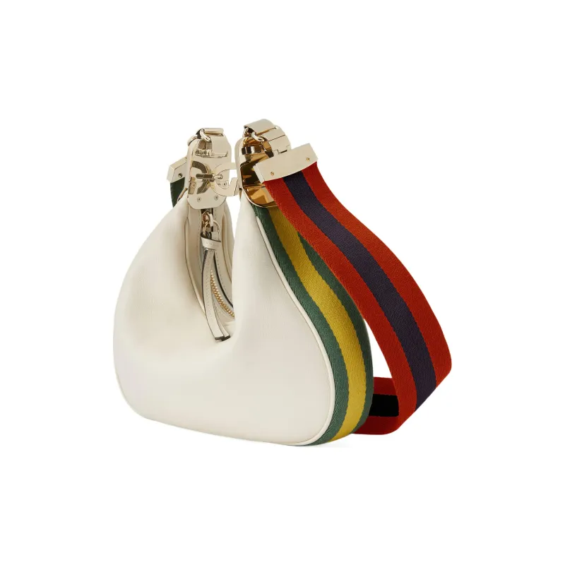 GUCCI Attache Leather Dumpling Bag Portable Crossbody Bag Shoulder Bag Women's White-1