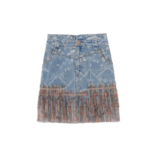 LULUALWAYS Denim Short Skirts Women's Blue