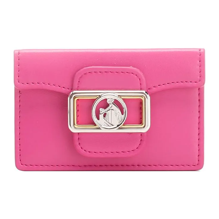 Lanvin Leather Card Holder Wallet Women's Pink-0