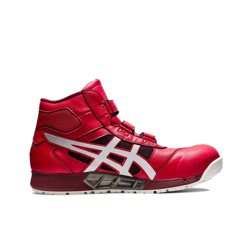 Asics Winjob Cushioning, Slip Resistant, And Abrasion Resistant High Top Casual Shoes Men's Dynamic Red White-1