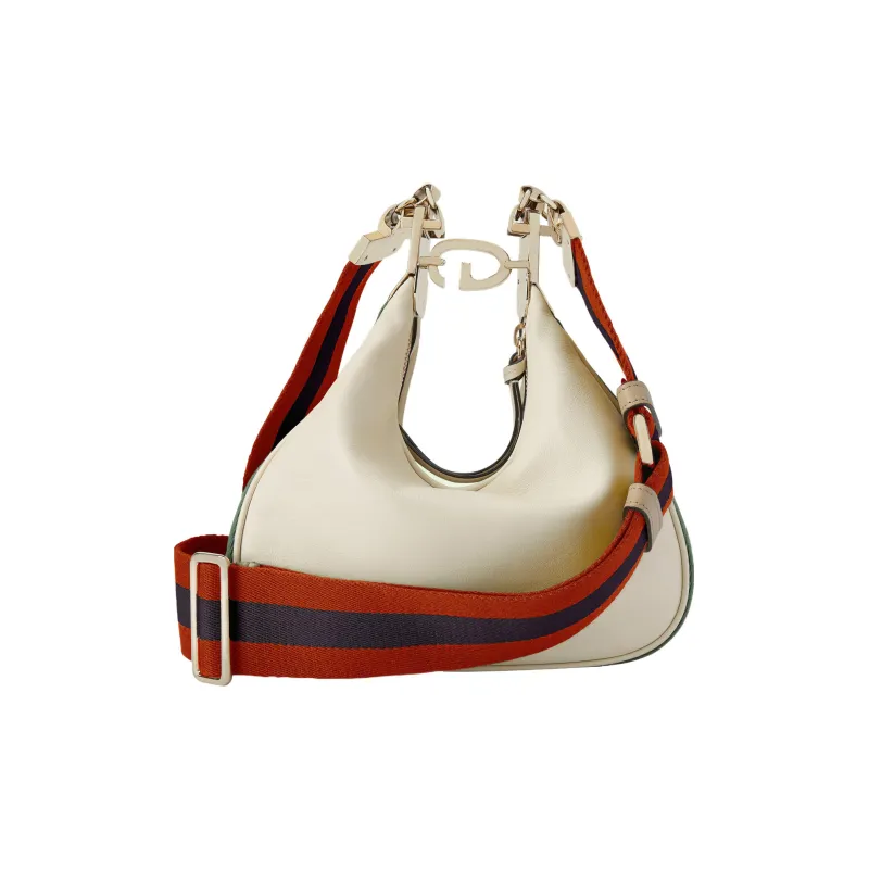 GUCCI Attache Leather Dumpling Bag Portable Crossbody Bag Shoulder Bag Women's White-5
