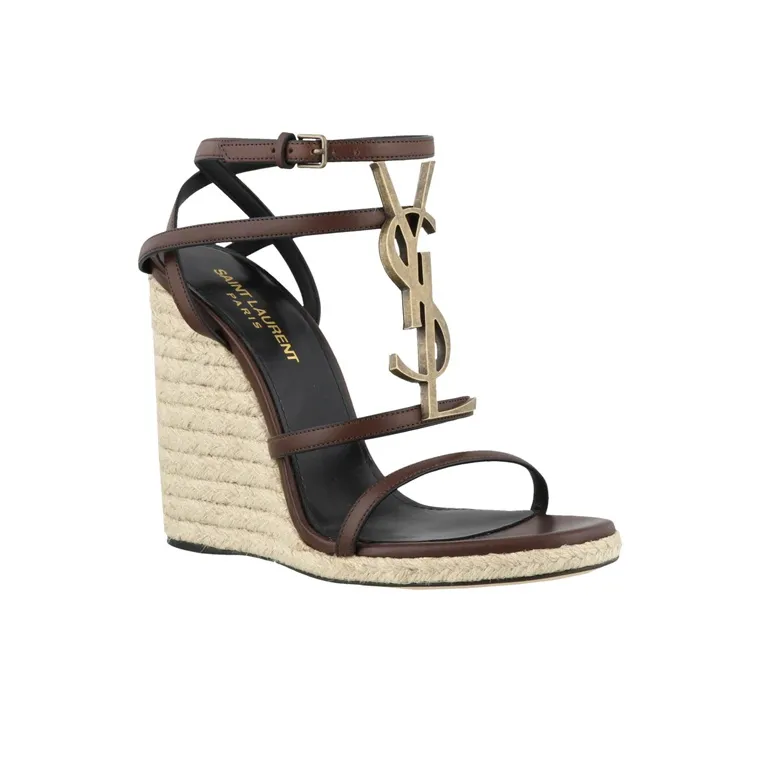 SAINT LAURENT CASSANDRA One Strap Sandals Women's Brown-2