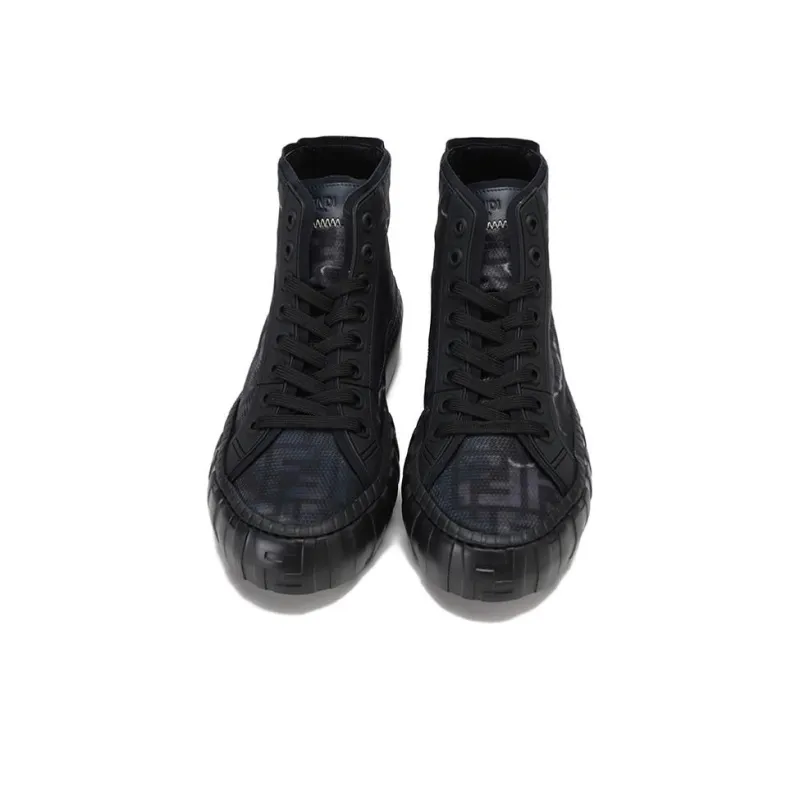 FENDI High Top Stylish Skateboarding Shoes Men's Black-3