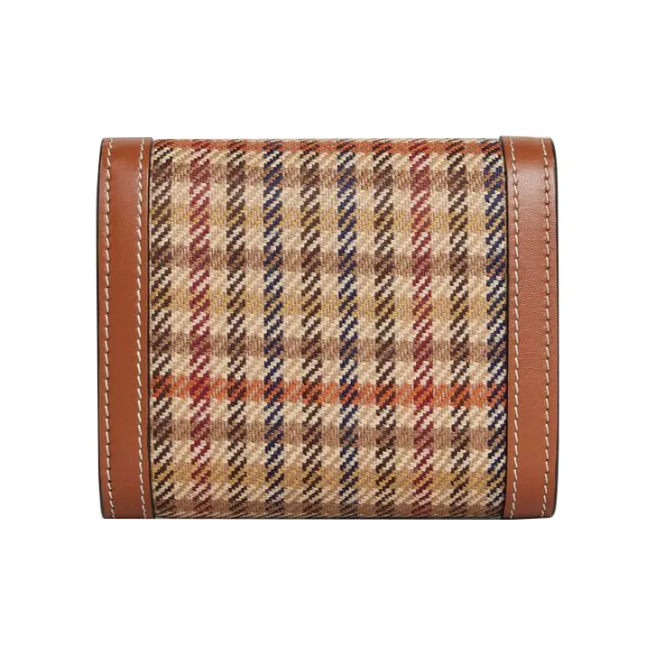 CELINE Triomphe Twill Velvet With Calfskin Trim Wallet Small Size Women's Multicolor-1