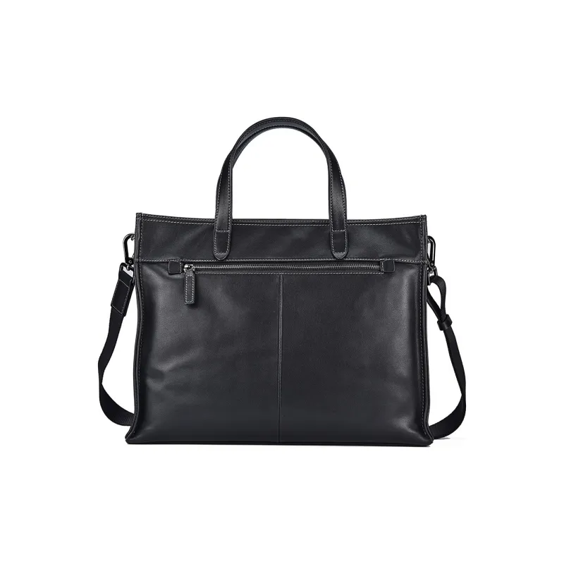 Hush Puppies Vegetable Tanned Top Grain Cow Leather Handbag Briefcase Tubas Men's Black-1