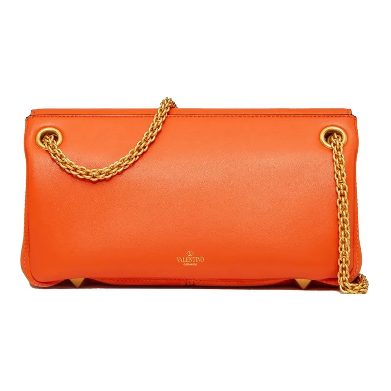 Valentino Leather Handbag, Shoulder Bag Women's Orange-2
