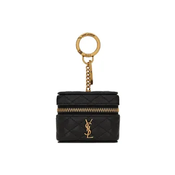 SAINT LAURENT GABY Quilting Sheepskin Earphone Case Regular Women's Black