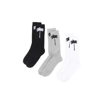 PALM ANGELS Palm Tree Tripack Socks