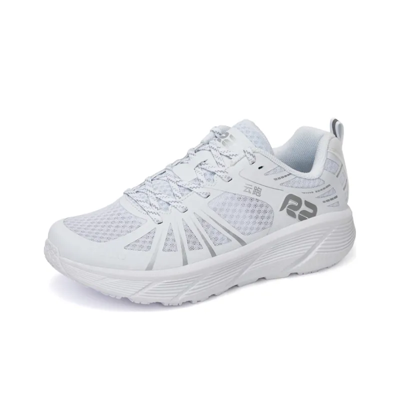 R2 REALRUN Cushioning Anti Slip Wear Resistant Breathability Low Top Universality Unisex Moon White-2