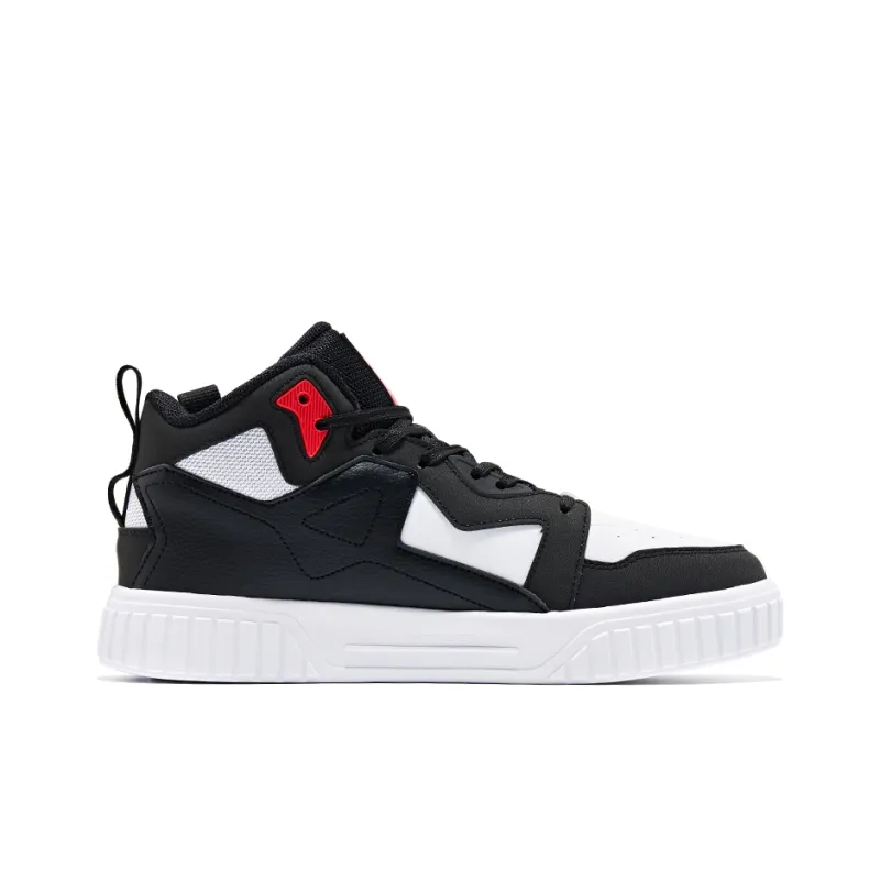 Erke High Top Skateboard Shoes Men's Black Red-1