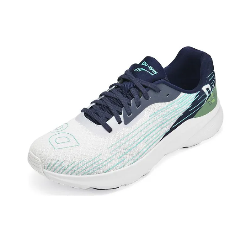 DO WIN Breathable Low Top Casual Running Shoes Unisex White Blue-1