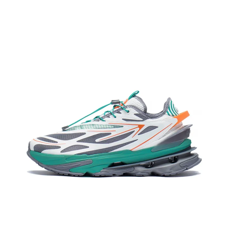 LiNing Hiking Tracing Hiking 1.0 V3 Dream Theme Show Model Low Top Sports Casual Shoes Men's White Gray Green-0