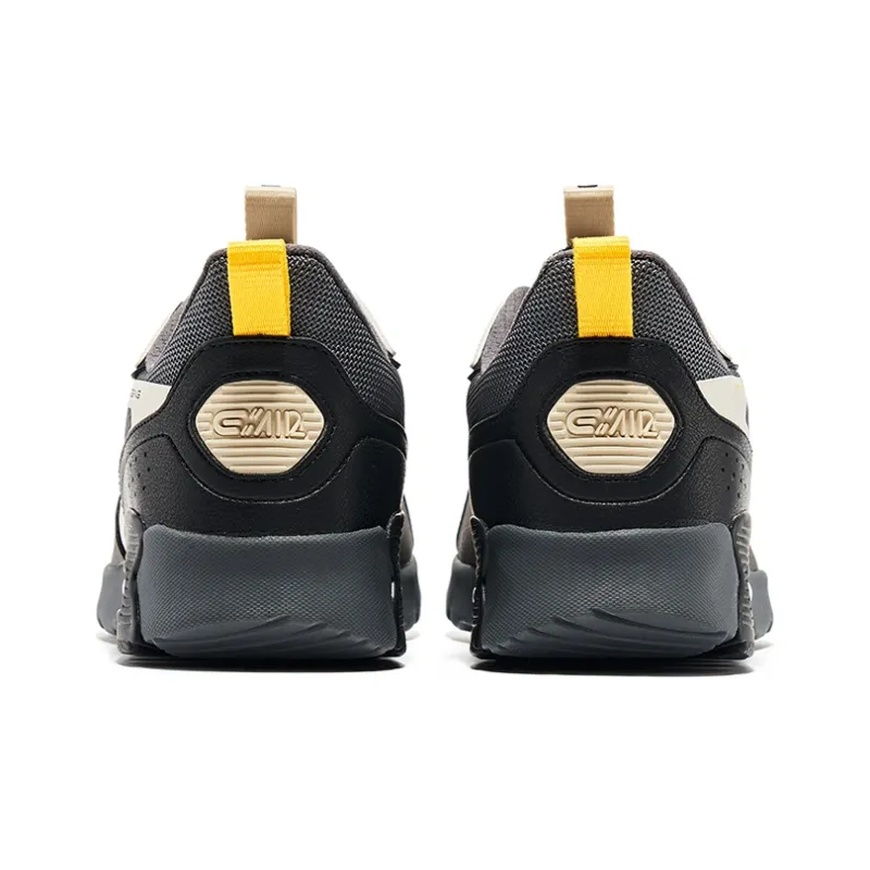 Erke Low-Top Running Shoes Men's Carbon Gray Sunlight Yellow Unbleached Original-3