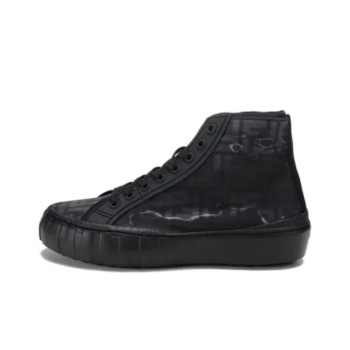 FENDI Skateboard Shoes Men High-Top Black