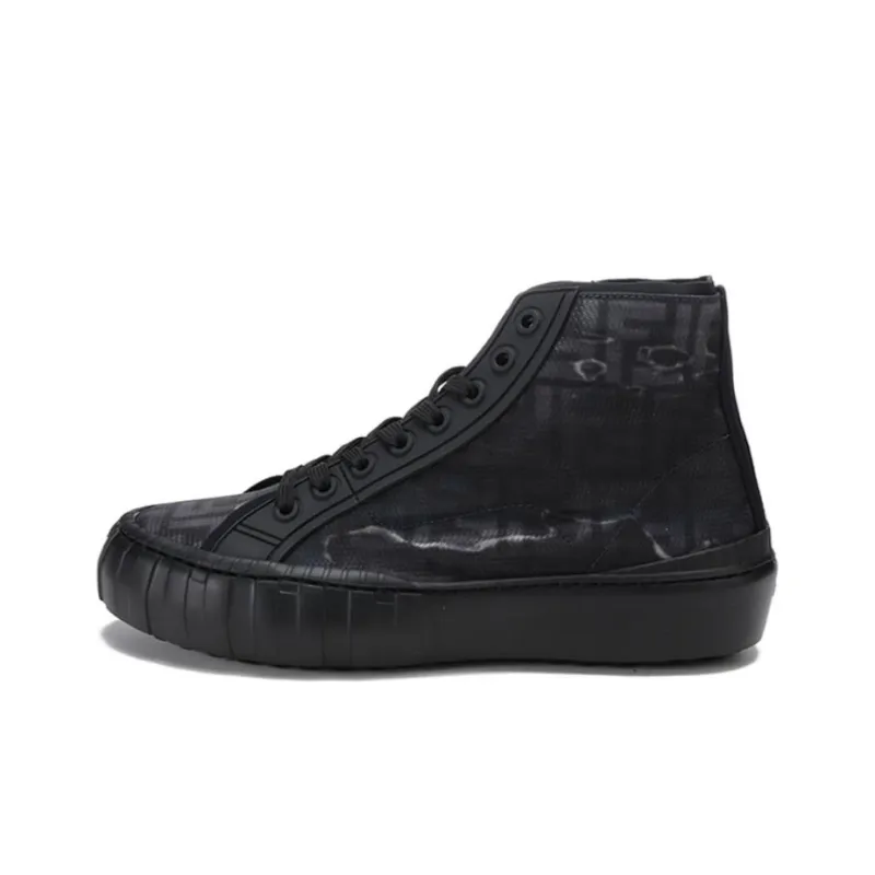 FENDI High Top Stylish Skateboarding Shoes Men's Black-0