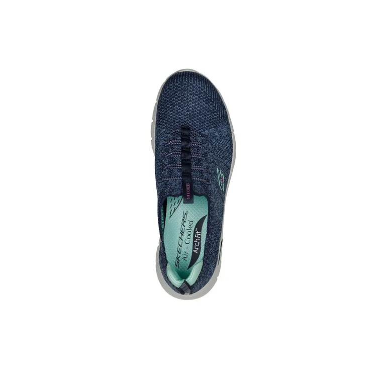 Skechers ARCH FIT VISTA Breathable Lightweight Low-Top Casual Shoes Women's Blue-3