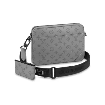 LOUIS VUITTON Duo Messenger Cow Leather Messenger Bag, Shoulder Bag, Crossbody Bag Men's Gray