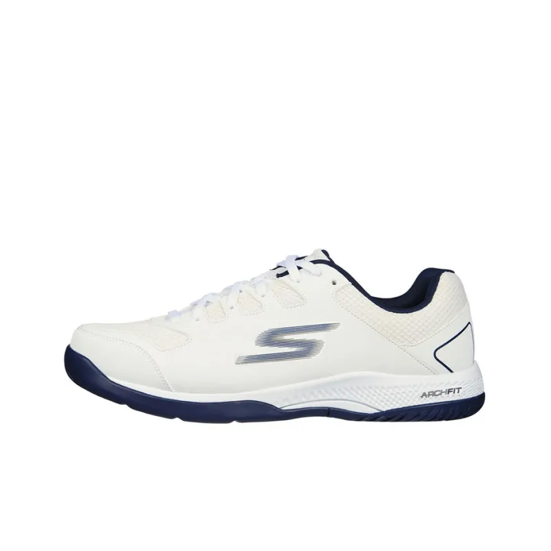 Skechers Relaxed Fit Viper Court Breathable Lightweight Low-Top Running Shoes Men's White Blue-0